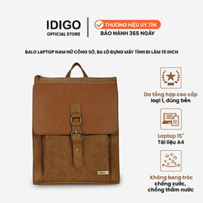 Balo Da Nam Nữ Đựng Laptop Thời Trang Ngăn Trước Khoá Gài IDIGO UBP2 - 6015, Balo Công Sở Cao Cấp