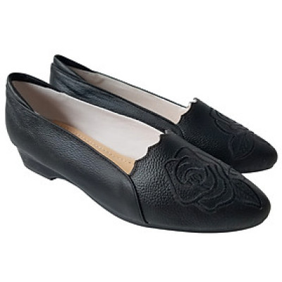 Giày Búp Bê Nữ Da Bò Thật BIGGBEN Cao 3 Phân BB137