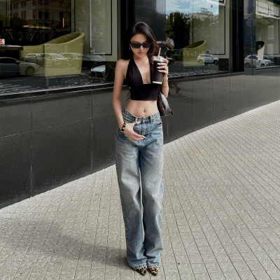 Quần Jean Ống Rộng Classic Carolina Blue Aaa Jeans