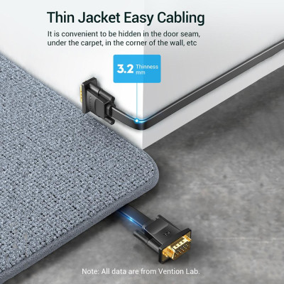 Cáp máy tính Vention DAIBJ VGA 3 + 6 Male to Male Flat Cable 1080P High HDTV Video Adapter cho Máy chiếu Màn hình