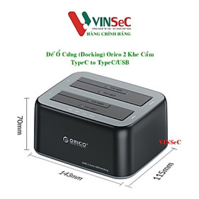 Đế ổ cứng (Docking) Orico 2 khe cắm - Hàng Chính Hãng