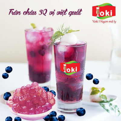 Combo Trân châu 3Q vị Matcha Yoki & Trân châu 3Q vị việt quất Yoki