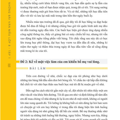 Những Bài Văn Mẫu Lớp 8 (Tập 1)