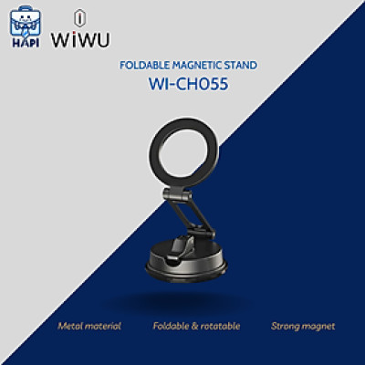 Giá đỡ điện thoại từ tính hàng chính hãng WiWU Wi-CH055 có thể gập lại và xoay 360 độ, dễ dàng mang theo, phù hợp dùng trên ô tô