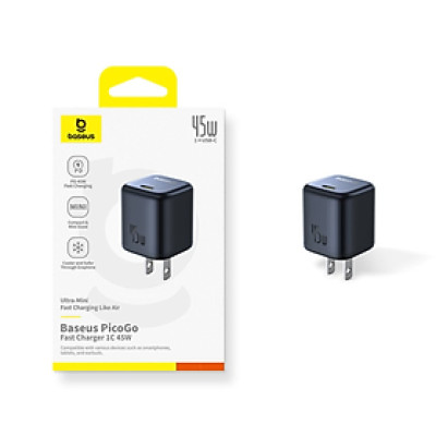 Củ sạc nhanh 1 Cổng PD 45W Baseus PicoGo GaN Fast Charger - Hàng chính hãng