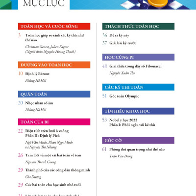Tạp chí Pi, Hội Toán học Việt Nam số 1-2 tháng 2 năm 2023