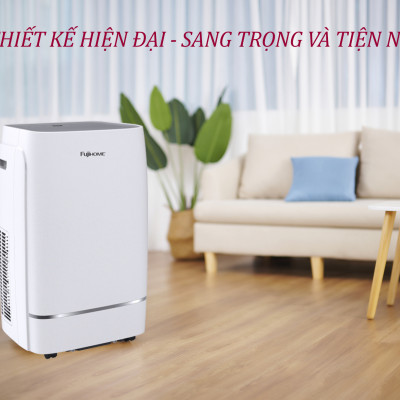 Máy lạnh di động 12.000 BTU FUJIHOME PAC12, máy lạnh đứng di động mini kết nối Wifi điều khiển qua App, 4 chức năng, làm lanh, hút ẩm, lọc không khí, quạt - Hàng chính hãng
