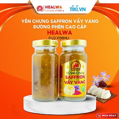 Tổ yến chưng Saffron Vẩy vàng đường phèn cao cấp Healwa (1 lọ x 150ml) tăng cường miễn dịch
