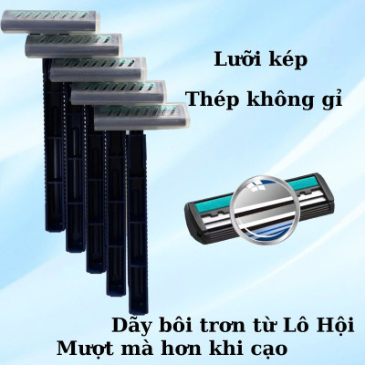Dao Cạo Râu 2 Lưỡi Kép Thân Nhựa Dành Cho Nam Giới Avatar (Set 5 Cây)
