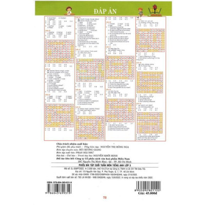 Sách - Phiếu Bài Tập Cuối Tuấn Môn Tiếng Anh Lớp 3 - Biên Soạn Theo Chương Trình GDPT Mới - Hồng Ân