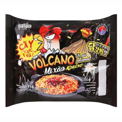 Thùng 24 Gói Mì Xào Koreno Vị Gà Phomai Volcano 118g