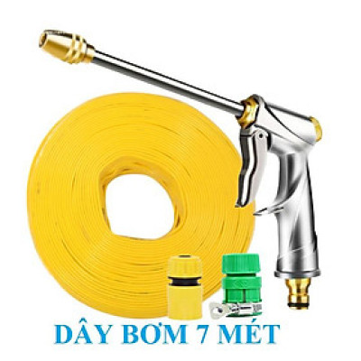 Bộ dây vòi xịt nước rửa xe, tưới cây . tăng áp 3 lần, loại 7m, 10m 206701-2 đầu đồng,cút, + tặng khăn phượt