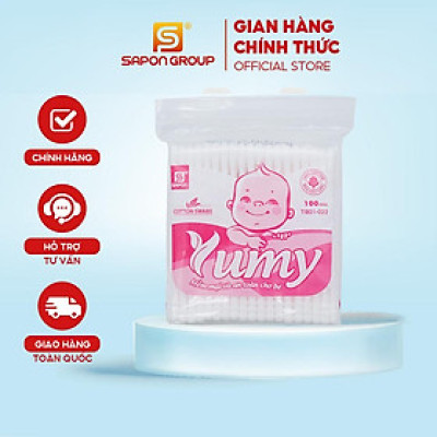 [Lố 12 hộp] Tăm bông vệ sinh trẻ em YUMY baby [TB01-022] túi 100 que