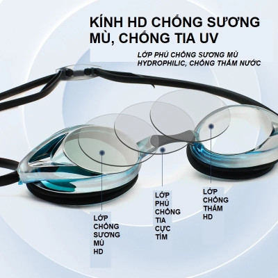 Kính Bơi Khung Nhỏ Chống Nước, Chống Sương Mù, Chống Tia UV,Tròng Kính HD Tầm Nhìn Rộng AOLIKES 5030