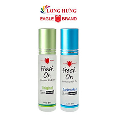 Combo Dầu lăn giảm căng thẳng Eagle Brand Fresh On Original + Barley Mint (8ml) - Hàng chính hãng