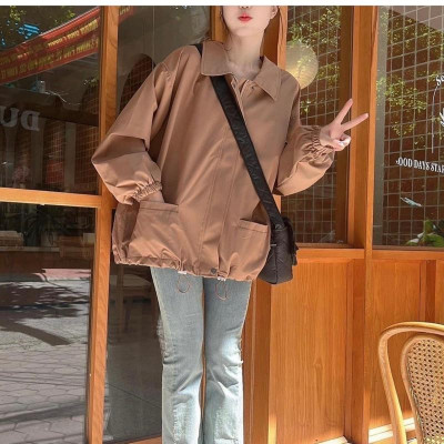 Áo khoác nữ dù mero form rộng cổ bẻ mẫu mới hàng bao chất-A2049