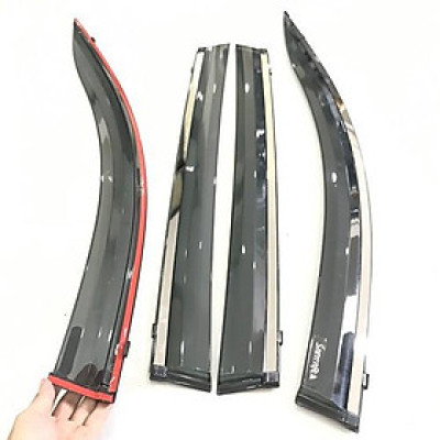 Bộ vè che mưa dành cho Hyundai Santafe 2019-2021 -chỉ mạ Crom cao cấp