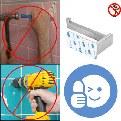 Kệ để cuộn giấy vệ sinh dán tường inox 304 Hobby Home Decor G12 có keo