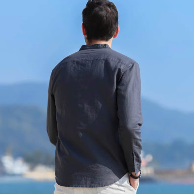 Áo sơ mi hàn quốc cổ tàu, sơ mi mới về 2024, đơn giản, thanh lịch