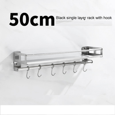Kệ đựng gia vị bằng inox kèm 6 móc chắc chắn loại 50cm - HENRYSA