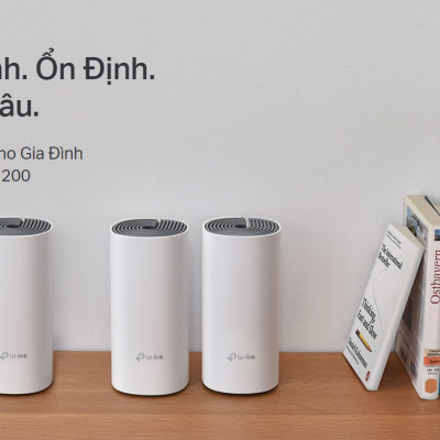 Bộ Phát Wifi Mesh Băng Tần Kép TP-Link Deco E4 AC1200 MU-MIMO (3-pack) - Hàng Chính Hãng