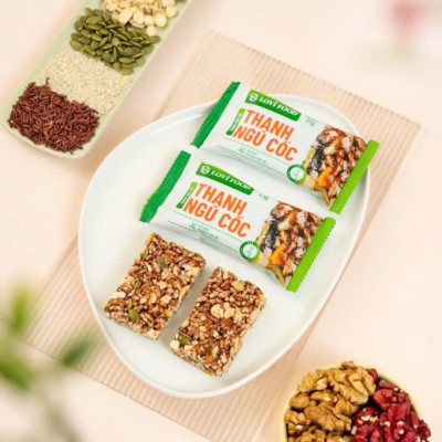 Thanh Ngũ Cốc Thuần Thực Vật Lovifood 250g (10 gói x 25g) - Cung Cấp Vitamin và Khoáng Chất, Giúp Cân Đối Dinh Dưỡng, Tốt Cho Sức Khỏe, Bổ Sung Chất Đạm và Chất Xơ, Tốt Cho Tim Mạch, Huyết Áp - Người Ăn Kiêng, Ăn chay, Giảm Cân, Tiểu Đường