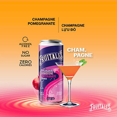 Lốc 6 lon Fruitales Mocktail Champagne Lựu Đỏ 