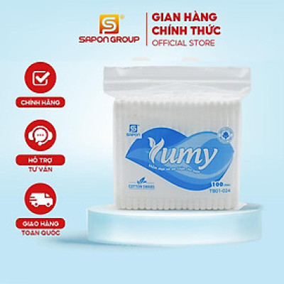 [Lố 12 túi] Tăm bông YUMY Cao Cấp túi zip (TB01-024) - 100 Cái/ Túi