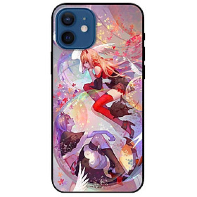 Ốp lưng dành cho Iphone 12 - 12 Pro - 12 Pro Max - 13 Mini - 13 - 13 Pro - 13 Pro Max - Anime Hai Cô Gái Đỏ Đen - Hàng Chính Hãng