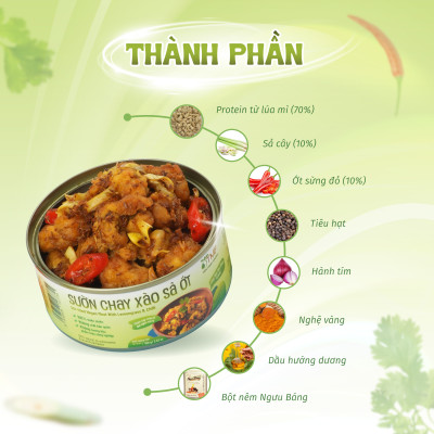 Sườn chay xào sả sớt thơm ngon đậm vị 100g Tâm Minh Foods