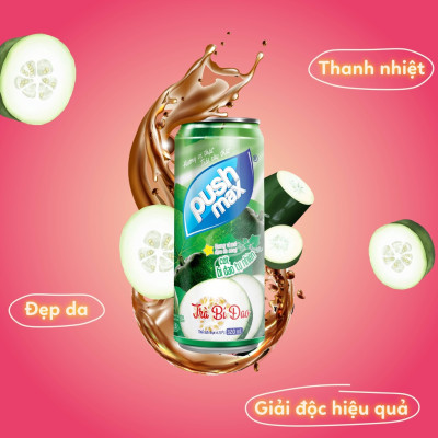 Thùng 24 lon Nước Trái Cây Trà Bí Đao Pushmax (330ml x 24 lon)