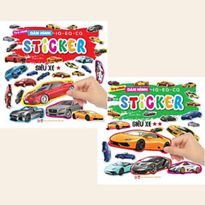 Sách - Trò Chơi Bóc Dán Hình Sticker - Siêu Xe - Combo 2 Tập - Rèn Luyện IQ EQ CQ - Việt Thư