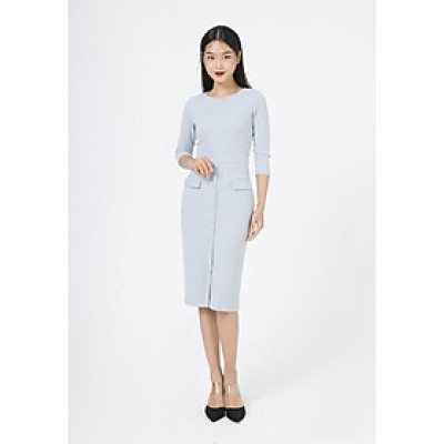 De Leah - Đầm Ôm Len Dáng Dài - Xanh