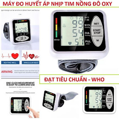 Máy đo huyết áp nhịp tim cổ tay điện tử gia đình đạt Tiêu chuẩn WHO siêu chính xác
