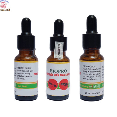 Thuốc diệt kiến gián sinh học BioPro Chai 20ml Dạng nhỏ Giúp diệt sạch kiến gián tận gốc, kiến đen, kiến lửa, gián đức