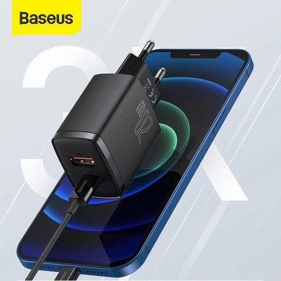 Bộ sạc nhanh nhỏ gọn Baseus Compact Quick Charger U+C 20W - hàng chính hãng