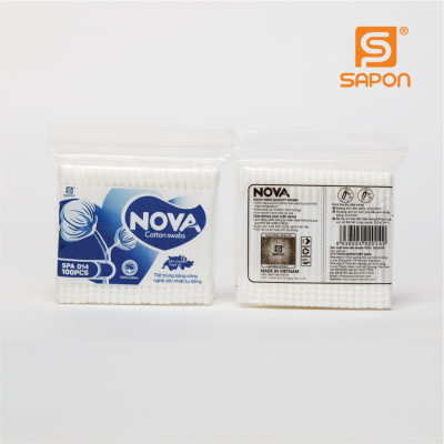 [Lố 12 túi] Tăm bông vệ sinh người lớn NOVA thân nhựa [TB01-014] túi 100 que
