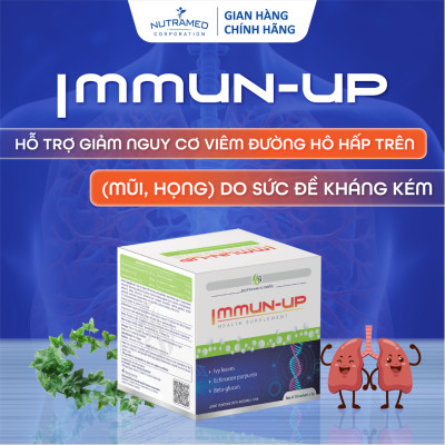 Gói bột uống Immun Up hỗ trợ hiệu quả cho viêm đường hô hấp trên (30 gói) - Nutramed