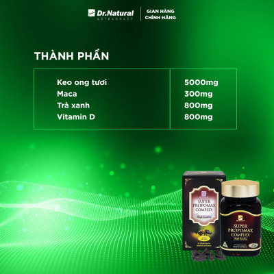 Viên Uống Keo Ong Bồi Bổ Sức Khỏe Dr Natural Super Propomax 60 Viên | Tăng Sức Đề Kháng, Phục Hồi Sức Khỏe Nhanh Chóng  - Hàng Chính Hãng