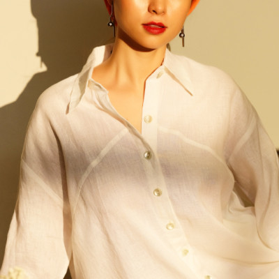 Áo Sơ Mi Oversized Linen Chiara TOP175 Thời trang thiết kế Hity