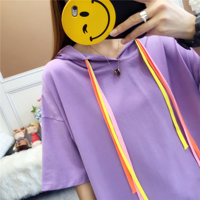 Áo Thun Tay Dài Liền Nón Xinh Xắn Dành Cho Nữ