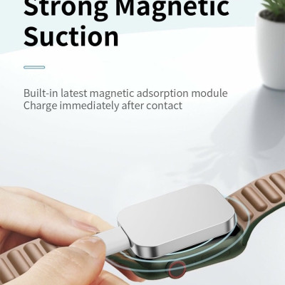 Sạc Không Dây Wiwu Wiwu Wireless Charge M16 Dành Cho Đồng Hồ Thông Minh Sạc Nhanh, Hấp Phụ Từ Tính Mạnh - Hàng Chính Hãng