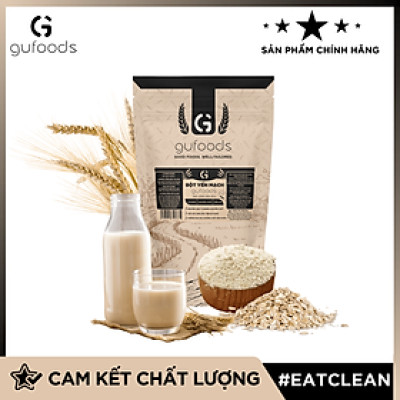 Bột Yến mạch ăn liền GUfoods - Nguyên liệu nhập khẩu, Bột đã chín, Giàu chất xơ & protein thực vật, Tốt cho sức khoẻ, Ăn kiêng, Healthy, Tập gym, Eat clean (túi 500g)