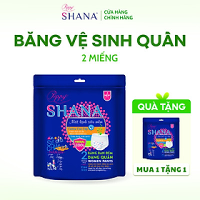 [MUA 1 TẶNG 1] Băng Vệ Sinh Quần Peppy Shana Ngày Đêm Siêu Thấm, Freesize, Chống Tràn Tối Đa