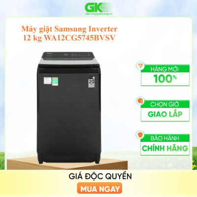 Máy giặt Samsung Inverter 12 kg WA12CG5745BVSV - Hàng chính hãng