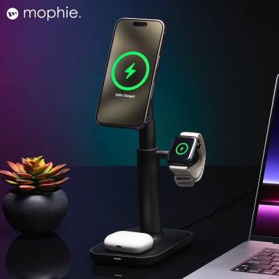 Đế sạc đa năng Mophie 3in1 extendable, sạc nhanh 3 thiết bị, BH 2 năm 1 đổi 1 - Hàng chính hãng