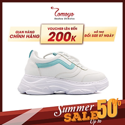 Giày Sneaker Nữ Đế Cao 7cm Da Microfiber Siêu Nhẹ Tomoyo TMW31604