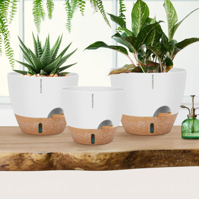 Chậu trồng cây tự tưới thông minh Monrovia A60 cho cây trong nhà và ngoài trời, decor, văn phòng