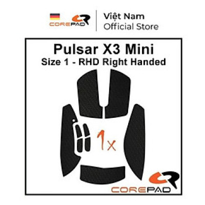 Bộ grip tape Corepad Soft Grips Pulsar X3 mini (Size 1 - RHD) - Hàng Chính Hãng