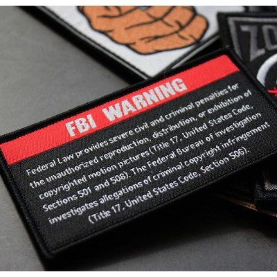 Patch_ miếng dán velcro vải cảnh báo của FBI_chiến thuật